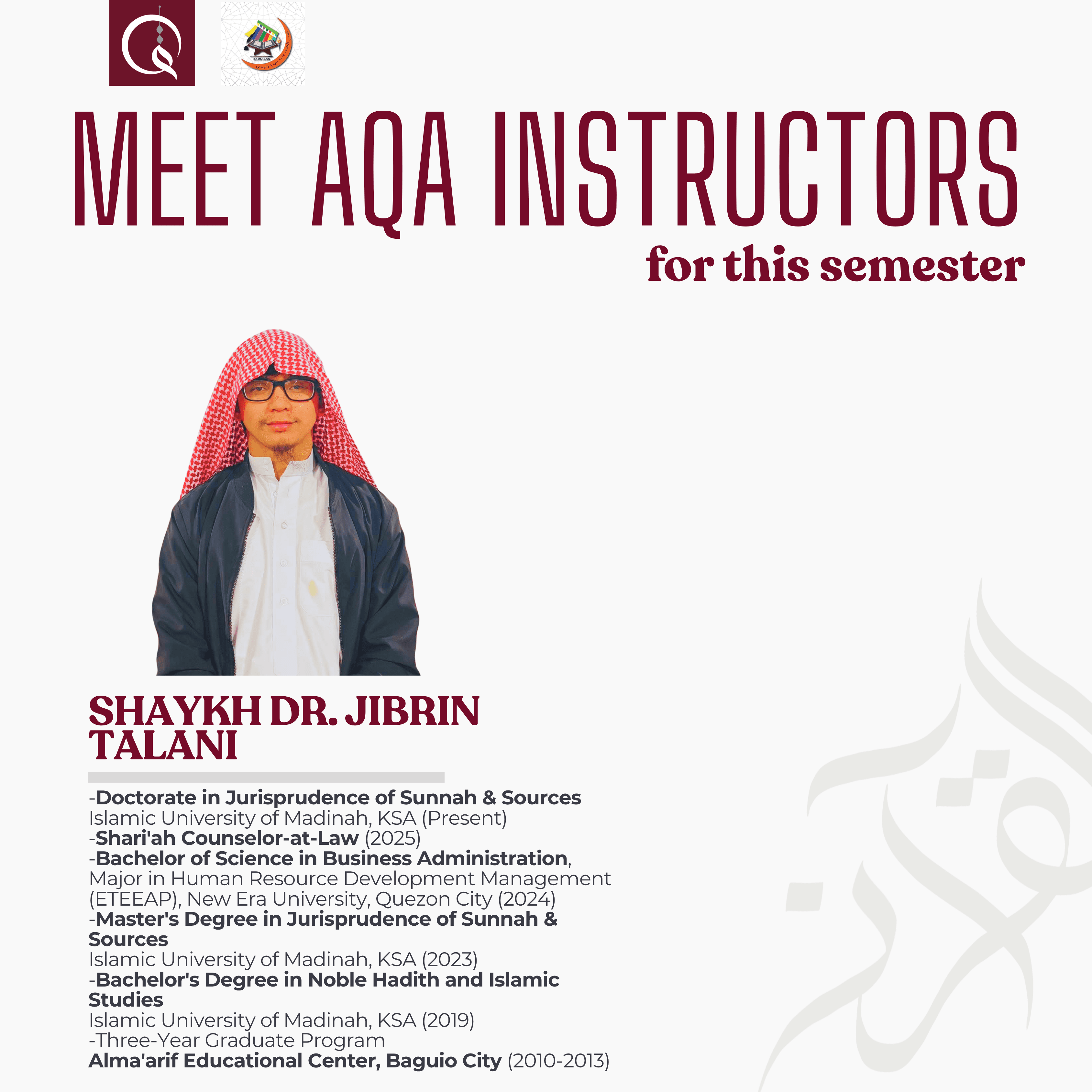 Faculty profile: Shaykh Dr. Jibrin Talani